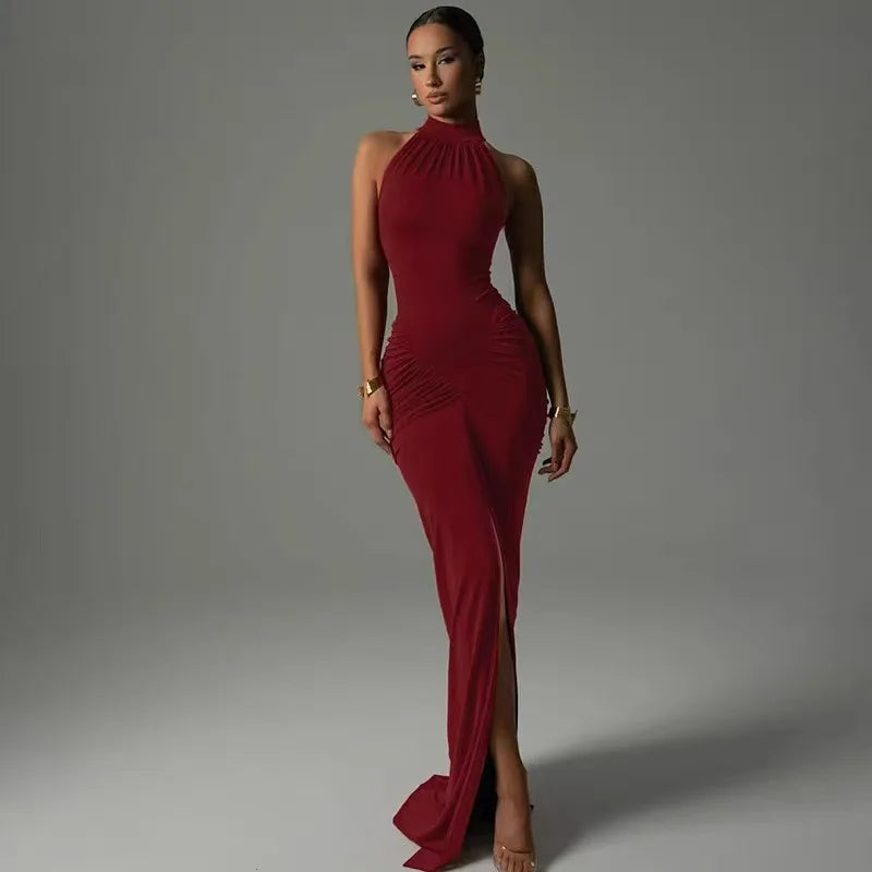 Essential Noir Bow Corset Maxi Dress