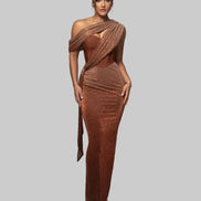 Essential Draped Shoulder Maxi Dress
