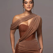 Essential Draped Shoulder Maxi Dress