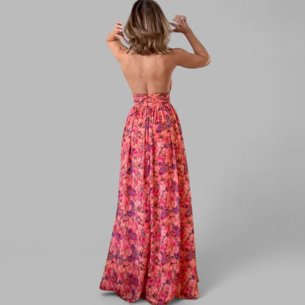 Essential Backless Floral Maxi Dress